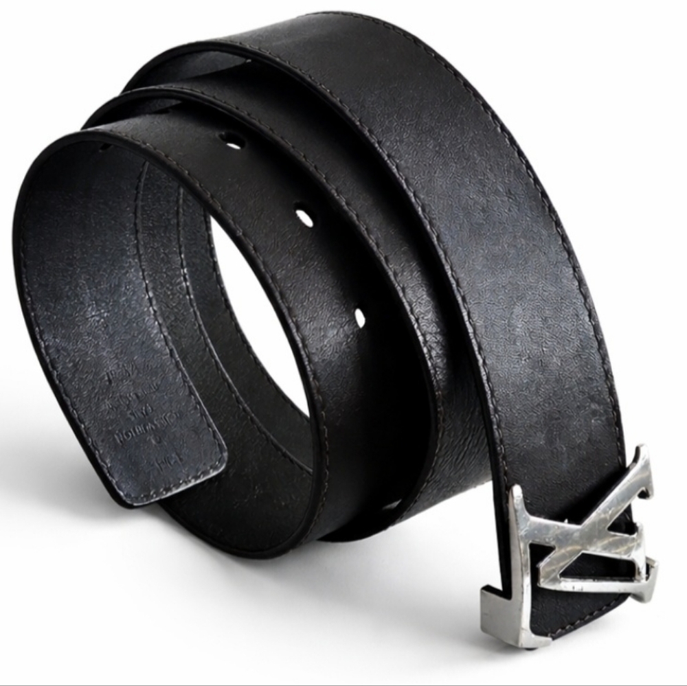Louis Vuitton Black/Dark Brown Reversible Leather Belt 85/34